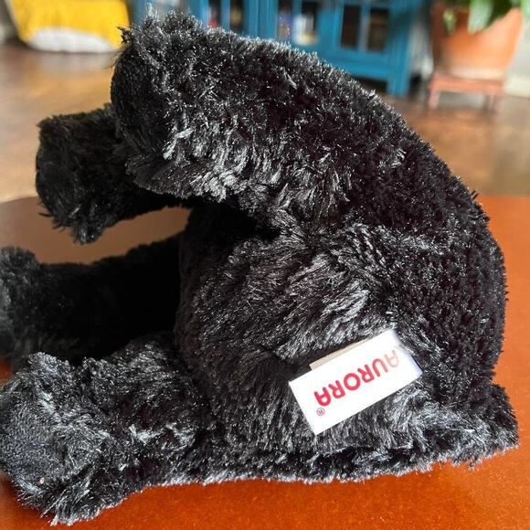 Aurora Black Bear Lovey 12" Plush Sitting Stuffed Animal 2016 - Picture 4 of 6